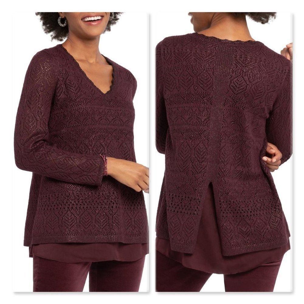 NIC+ZOE Shine On Sweater in Winterberry